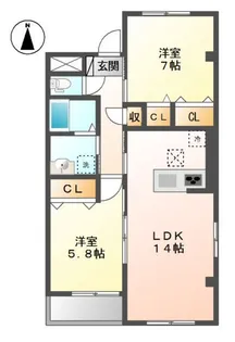 ブラン メゾン【201号室】の間取り