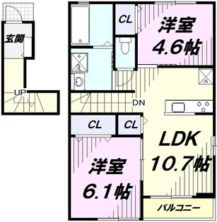 エルメゾン程久保 Ⅱ【2階】の間取り