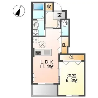 ルミナス ケイポート【1階】の間取り