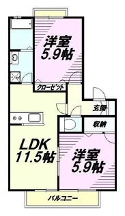 グランシードのぐち【1階】の間取り