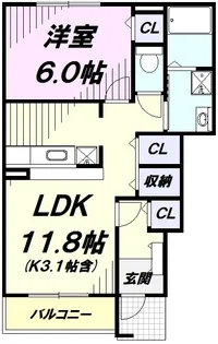 グランデ ストラーダA【1階】の間取り