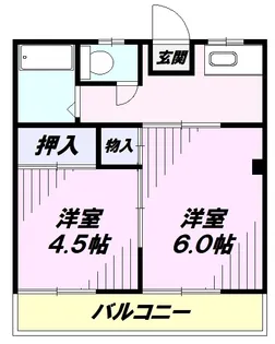 コスモハイツ福生【1階】の間取り