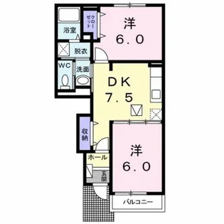 ルーツ【102号室】の間取り