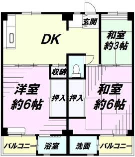 ビレッジハウス小比企7号棟【2階】の間取り