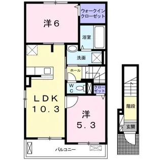 ソワ デ リュミエール【2階】の間取り