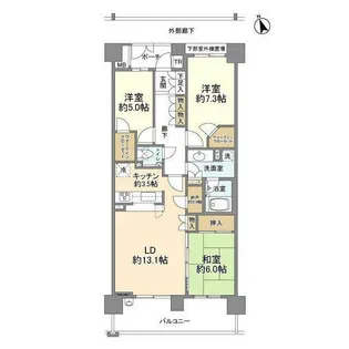 ル・クール八王子みなみ野【11階】の間取り