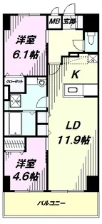 YAMAZAKISEKIYUBLD【10階】の間取り
