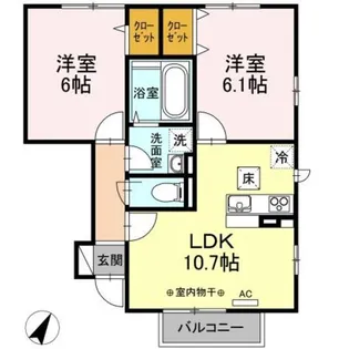 ファヴォーレ A【1階】の間取り