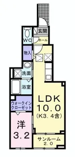 ソレイユ緑ヶ丘【1階】の間取り