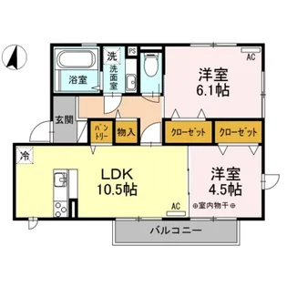 エクセル川端F【2階】の間取り