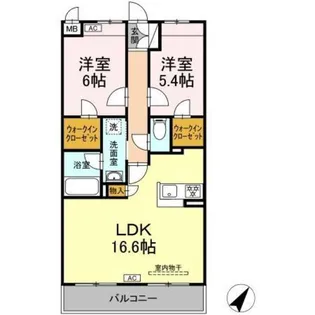 クレア立川【2階】の間取り