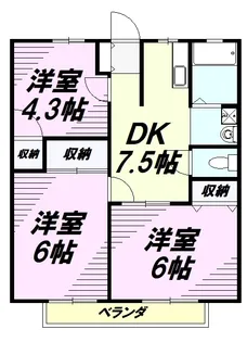 サンライフメゾンパークジュネス【1階】の間取り