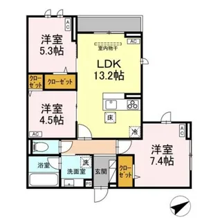 Calme Ville【1階】の間取り