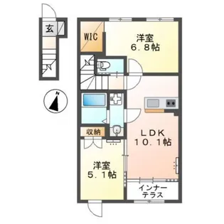 サン・ペット・ガーデン【2階】の間取り