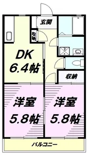 エクセルみねきC【2階】の間取り