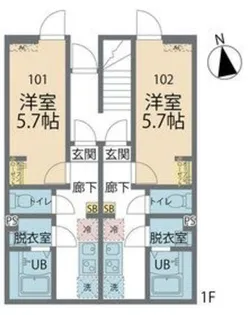 カインドネス八王子上野【1階】の間取り