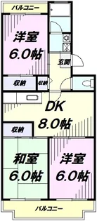 サンモール福生【1階】の間取り