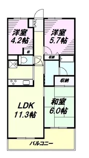 コスモ拝島【4階】の間取り