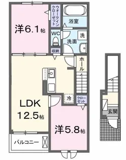 ヴェルドゥーラI【2階】の間取り