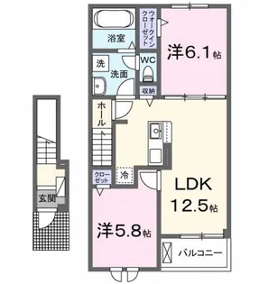 ヴェルドゥーラI【2階】の間取り