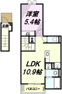 カーサ デ アモーレ【2階】の間取り