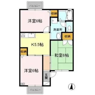 グランドールミツトヨ【2階】の間取り