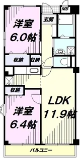 シャトル・国立【1階】の間取り