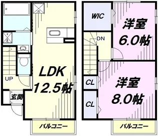 2LDKの間取り画像
