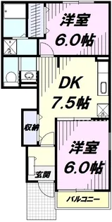 クレメント ヒルⅠ【1階】の間取り