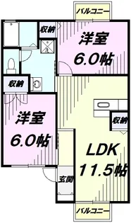グランドールミツトヨ【2階】の間取り