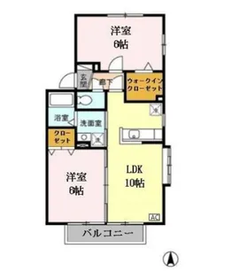 オークスコート A【2階】の間取り