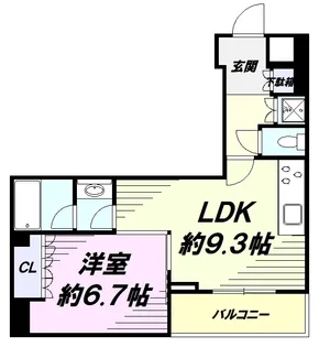 1LDKの間取り画像