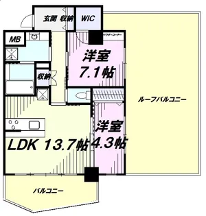 ラ・ベレッツァ フェリオ【5階】の間取り