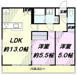 フェリス国立【2階】の間取り
