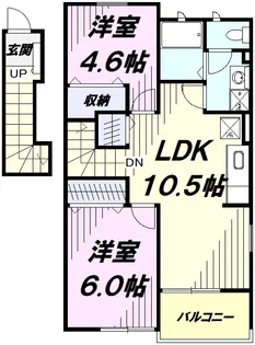 2LDKの間取り画像