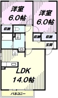 パルアモーレ B【2階】の間取り