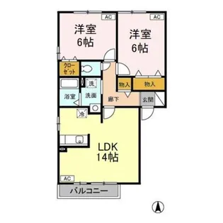 パルアモーレ B【2階】の間取り