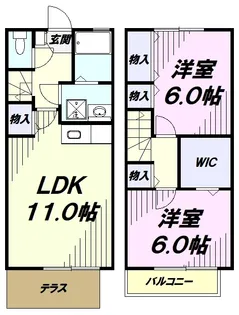 プランタニエール Ⅱ【1階】の間取り