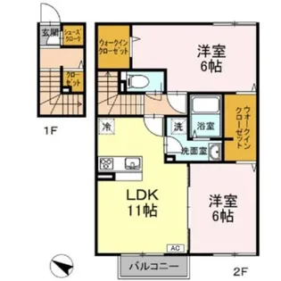 サザンクロス【2階】の間取り
