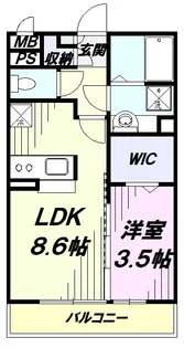 シェドゥーヴル【2階】の間取り