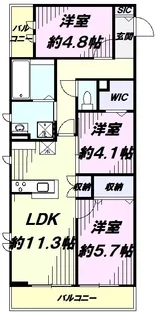 ハーモニー大坂上Ⅱ【2階】の間取り