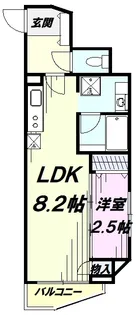 セントオハナ立川【2階】の間取り