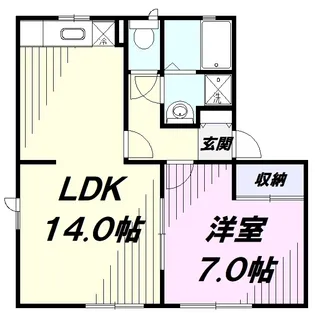オストベルグ・ミヤコB【1階】の間取り