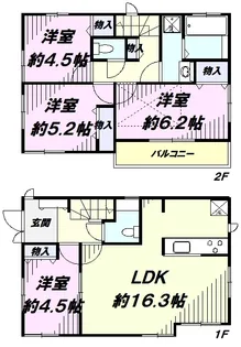 東京都国立市谷保【一戸建】の間取り