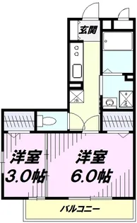 シェドゥーヴル【201号室】の間取り