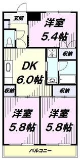 藤ハイツ【4階】の間取り