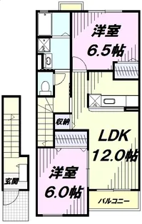 サンライトヒルズB【2階】の間取り