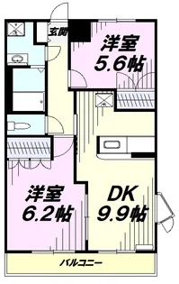 プリムベールⅠ【2階】の間取り