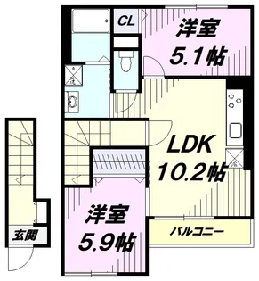 プリンシパル【202号室】の間取り