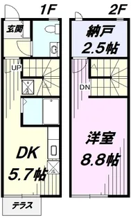 東京都福生市大字福生【テラスハウス】の間取り
